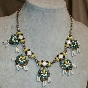 NY Antiqued Gold, Trio Owl Statement Necklace